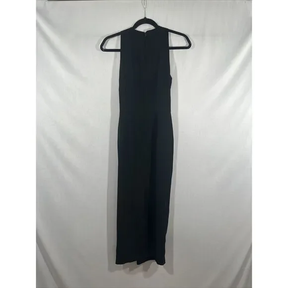 NEW $995 MAX MARA [ 8 US ] Luna Grecian Neck Cady Midi Dress NO‎ BELT Black